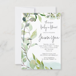 Convites Eucalipto Deixa Bebê Em Chá de fraldas De Sangue