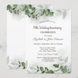 Convites Eucalipto em Aquarela para Casamento e Aniversário