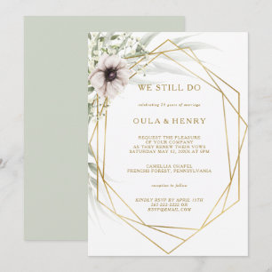 Convites Eucalipto Geométrico Dourado Ainda Fazemos Renova