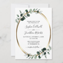 Eucalipto Metálico Dourado Tudo em Um Casamento