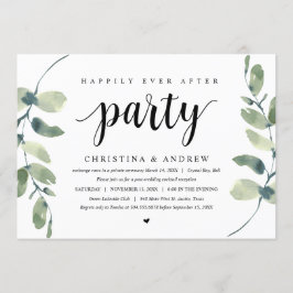 Convites Eucalipto Moderno, Celebração de Casamento Fugitiv