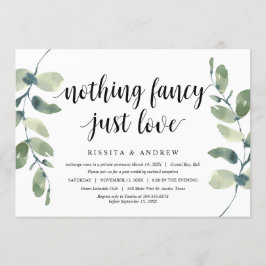 Convites Eucalipto Moderno, Tinta Preta, Casamento Intimo