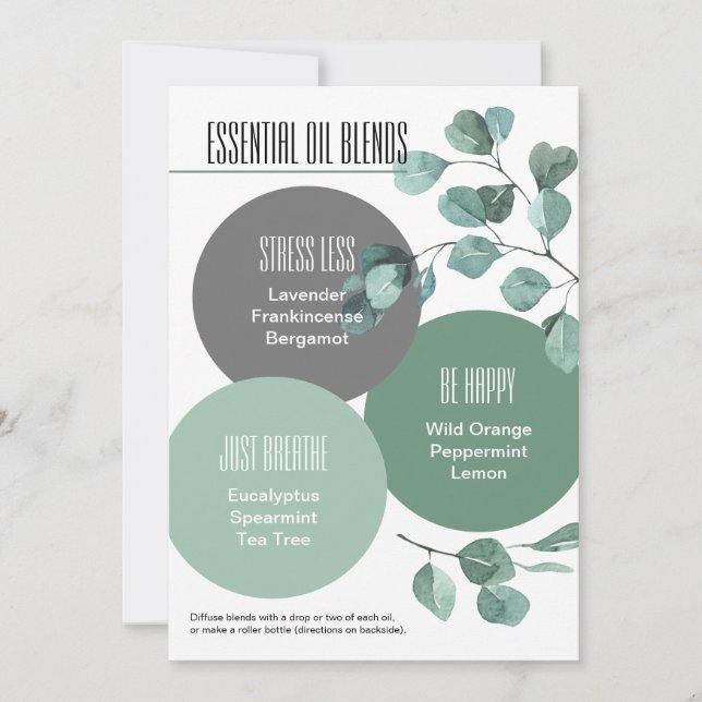 Convites Eucalipto Óleo Essencial Mistura Rótulo Invi (Frente)
