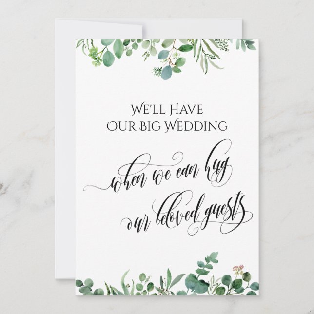 Convites Eucalipto Quando Podemos Abraçar Você Adiou O Casa (Frente)