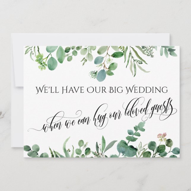 Convites Eucalipto Quando Podemos Abraçar Você Adiou O Casa (Frente)