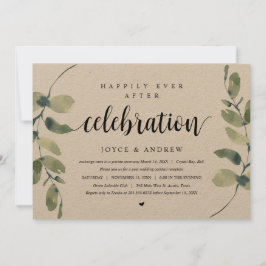 Convites Eucalipto Rústico, Celebração de Casamento Fugitiv