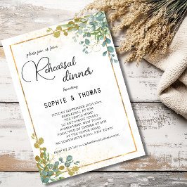 Convites Eucalipto rústico verde ensaio