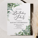 Convites Eucalipto Verde Deixa Festa de aniversário Botânic<br><div class="desc">Este é um Convite de aniversário Botânico Verde Eucalyptus Greenery!</div>