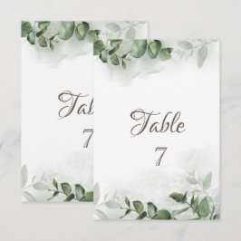 Convites Eucalipto Verde Tabela de Aquarela