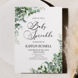 Convites Eucalipto Verde Verde Verde Bebê Botânico borrifad