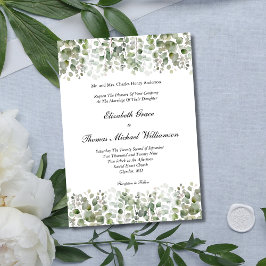 Convites Eucalipto Verdejante Casamento Clássico Elegante F