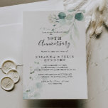 Convites Eucalyptus 50º Aniversário de Casamento Verde de V<br><div class="desc">Neste verão,  o convite para o 50º aniversário de casamento do eucalipto verde é perfeito para um evento moderno. A design apresenta lindas folhas verdes de eucalipto,  pintadas manualmente,  com cor d'água,  inspirando encanto natural. Altere o número para celebrar qualquer marco de aniversário.</div>