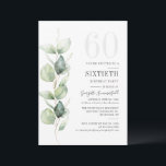 Convites Eucalyptus 60th Birthday Botanical Greenery Party<br><div class="desc">Eucalyptus 60th Festa de aniversário Greenery Convite Botânico. Apresentando um design botânico suculento moderno com uma tipografia e layout de tendências populares. Perfeito para outras ocasiões especiais,  incluindo festas surpresa e comemorações de aniversário</div>