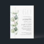 Convites Eucalyptus 60th Birthday Botanical Greenery Party<br><div class="desc">Eucalyptus 60th Festa de aniversário Greenery Convite Botânico. Apresentando um design botânico suculento moderno com uma tipografia e layout de tendências populares. Perfeito para outras ocasiões especiais,  incluindo festas surpresa e comemorações de aniversário</div>