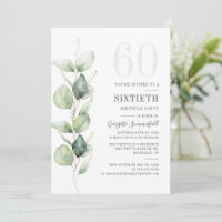 Eucalyptus 60th Birthday Botanical Greenery Party
