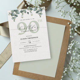 Convites Eucalyptus 90 Aniversário do Elegante