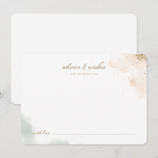 Convites Eucalyptus Advice e Desejos Dourados de Greeneresc (Frente/Verso)