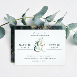 Convites Eucalyptus Ampersand Dourado Casamento Verde