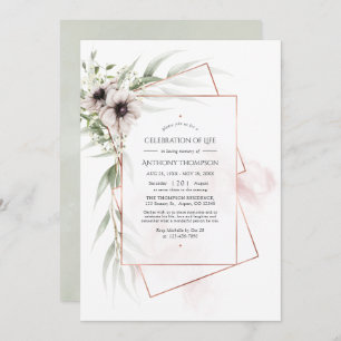 Convites Eucalyptus Anemone Celebração Geométrica da Vida