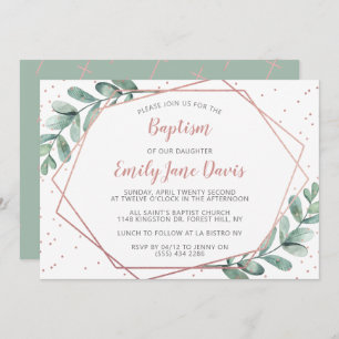 Convites Eucalyptus Baptism Elegante Ou Christening