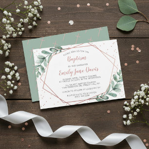Convites Eucalyptus Baptism Elegante Ou Christening