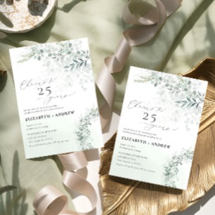 Convites Eucalyptus Botanic Sage A Qualquer Ano