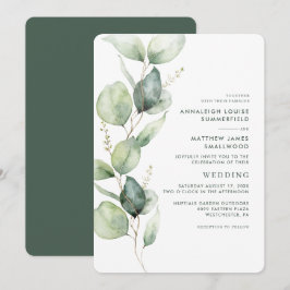Convites Eucalyptus Botanical Greenery Casamento