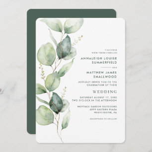 Convites Eucalyptus Botanical Greenery Casamento