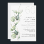 Convites Eucalyptus Botanical Mãe 60º Aniversário<br><div class="desc">Pode ser uma festa surpresa ou outra década especial alcançada. Este 60º convite de aniversário com eucalipto verde design com tipografia popular moderna pode ser facilmente editado para comemorar qualquer aniversário ou aniversário. Você pode alterar o texto, os detalhes do aniversário e a cor de fundo clicando no botão "Personalizar"...</div>