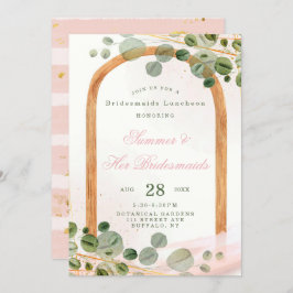 Convites Eucalyptus Bridesmaids Luncheids, cor-de-rosa, em 