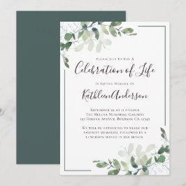 Convites Eucalyptus Celebration of Life