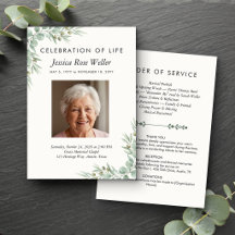 Eucalyptus Celebration of Life Photo Program