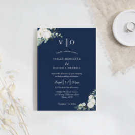 Convites Eucalyptus Cotton | Marinho Moderno Casamento de M