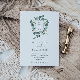 Convites Eucalyptus Crest | Casamento por Aquarela