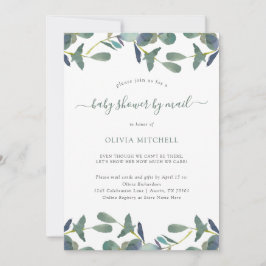 Convites Eucalyptus Crest Green Deixa Chá de fraldas Por Co