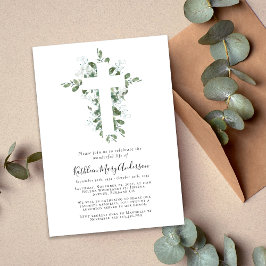 Convites Eucalyptus Cross Celebration of Life