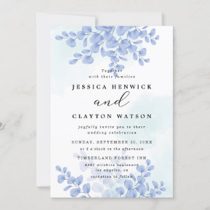 Convites Eucalyptus deixa casamento com a Dusty Blue Botani