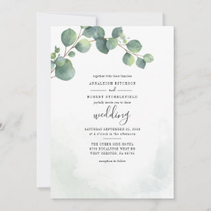 Convites Eucalyptus Deixa Casamento De Esquema Verde