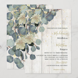 Convites Eucalyptus Deixa Casamento Dourado De Madeira Rúst