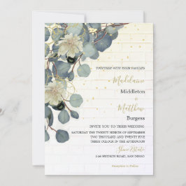 Convites Eucalyptus Deixa Casamento Dourado Russo Floral Br
