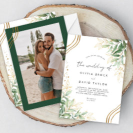 Convites Eucalyptus deixa casamento fotográfico