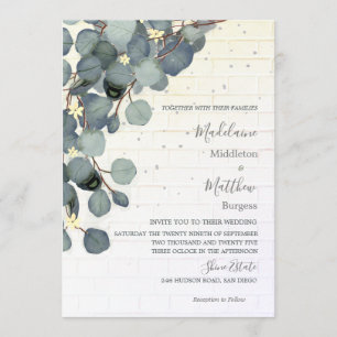 Convites Eucalyptus Deixa Casamento Russo De Brick Floral
