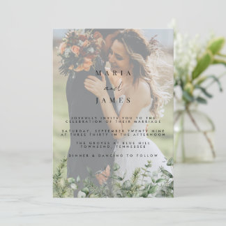 Convites Eucalyptus deixa o casamento