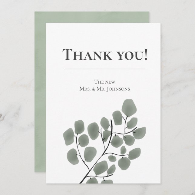 Convites Eucalyptus deixa o tema (Frente/Verso)