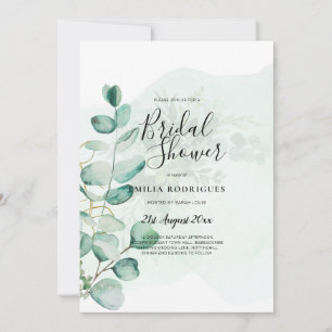 Convites Eucalyptus deixa verde-casamento CÓDIGO QR moderno