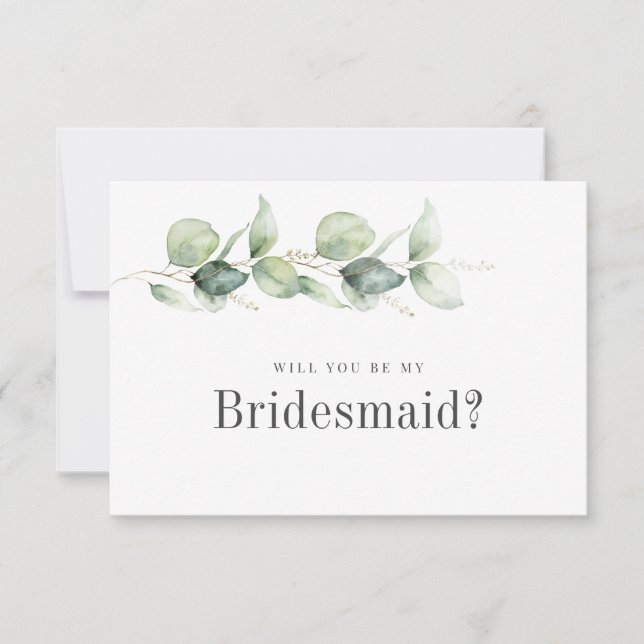 Convites Eucalyptus É Minha Proposta De Bridesmaid (Frente)