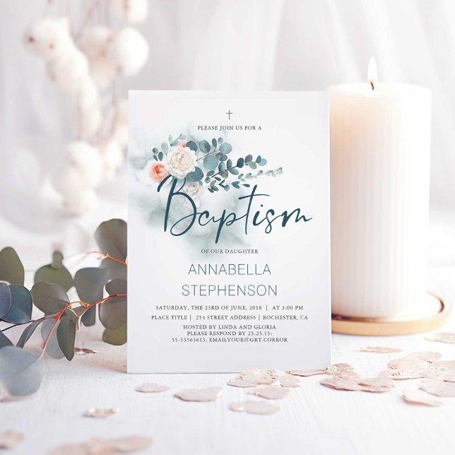 Convites Eucalyptus | Festa de Batismo de Molercola Verde (Baptism Eucalyptus Greenery Invitations)