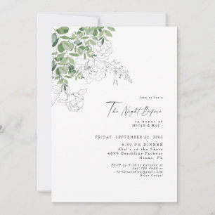Convites Eucalyptus Floral Na Noite Antes Do Ensaio
