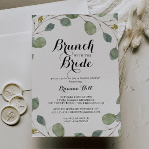 Convites Eucalyptus Foliage Brunch com o Chá