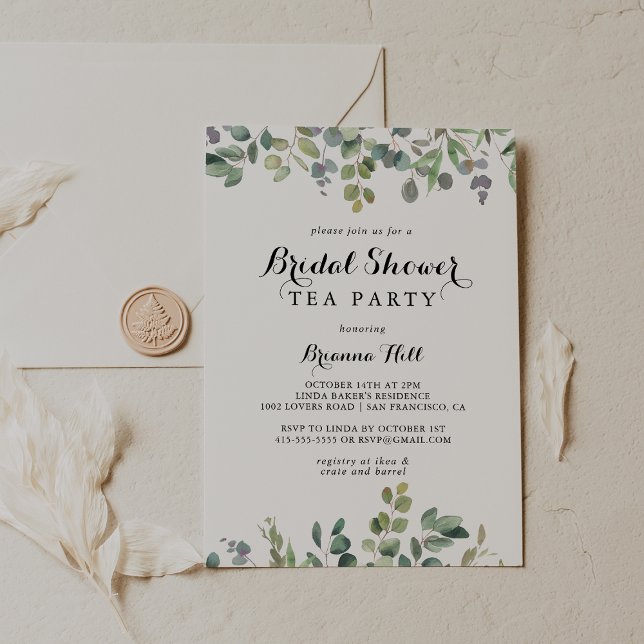 Convites Eucalyptus Foliage Delight Tea Party (Criador carregado)